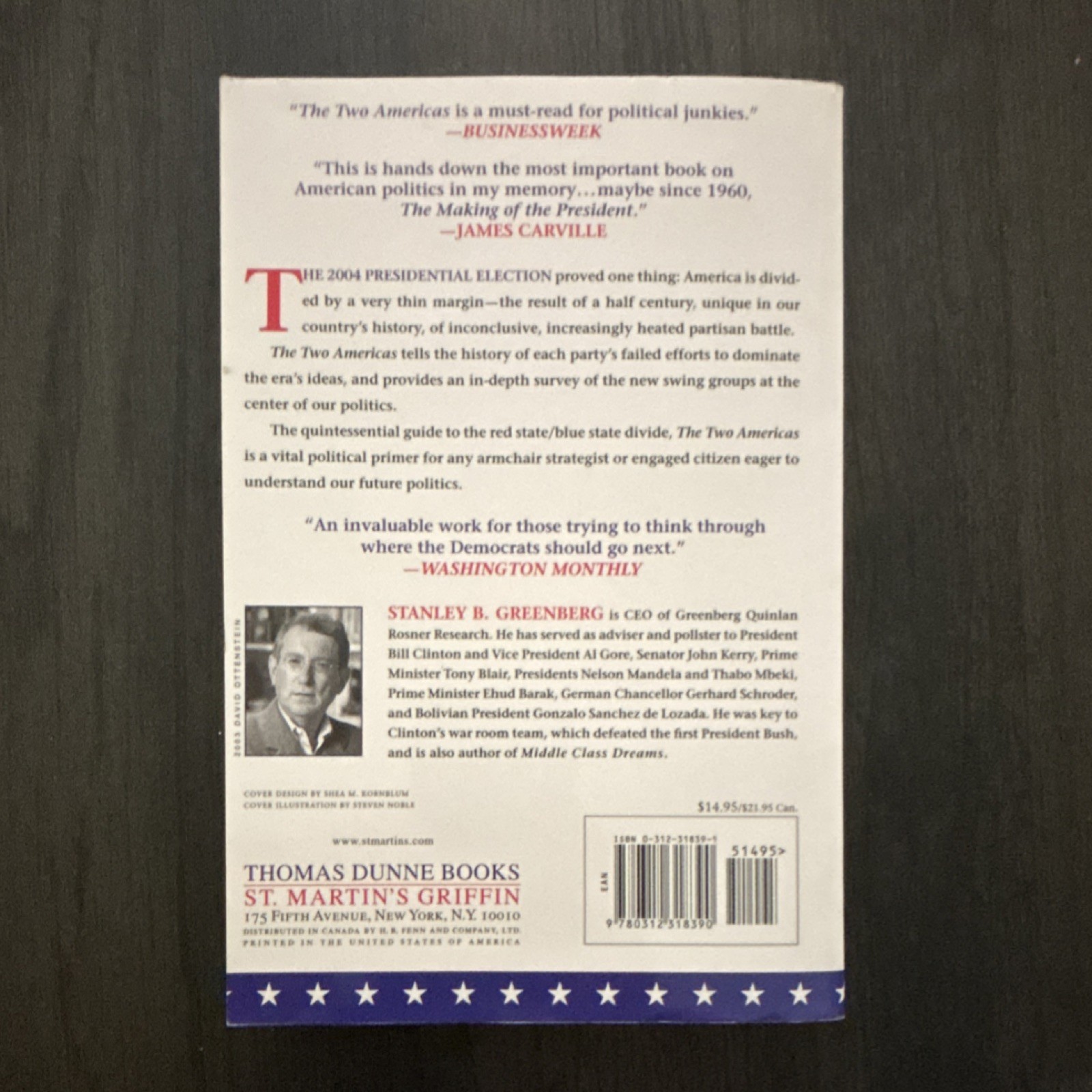 St. Martin’s Press Two Americas Stanley B. Greenberg PB 2005 Political Science
