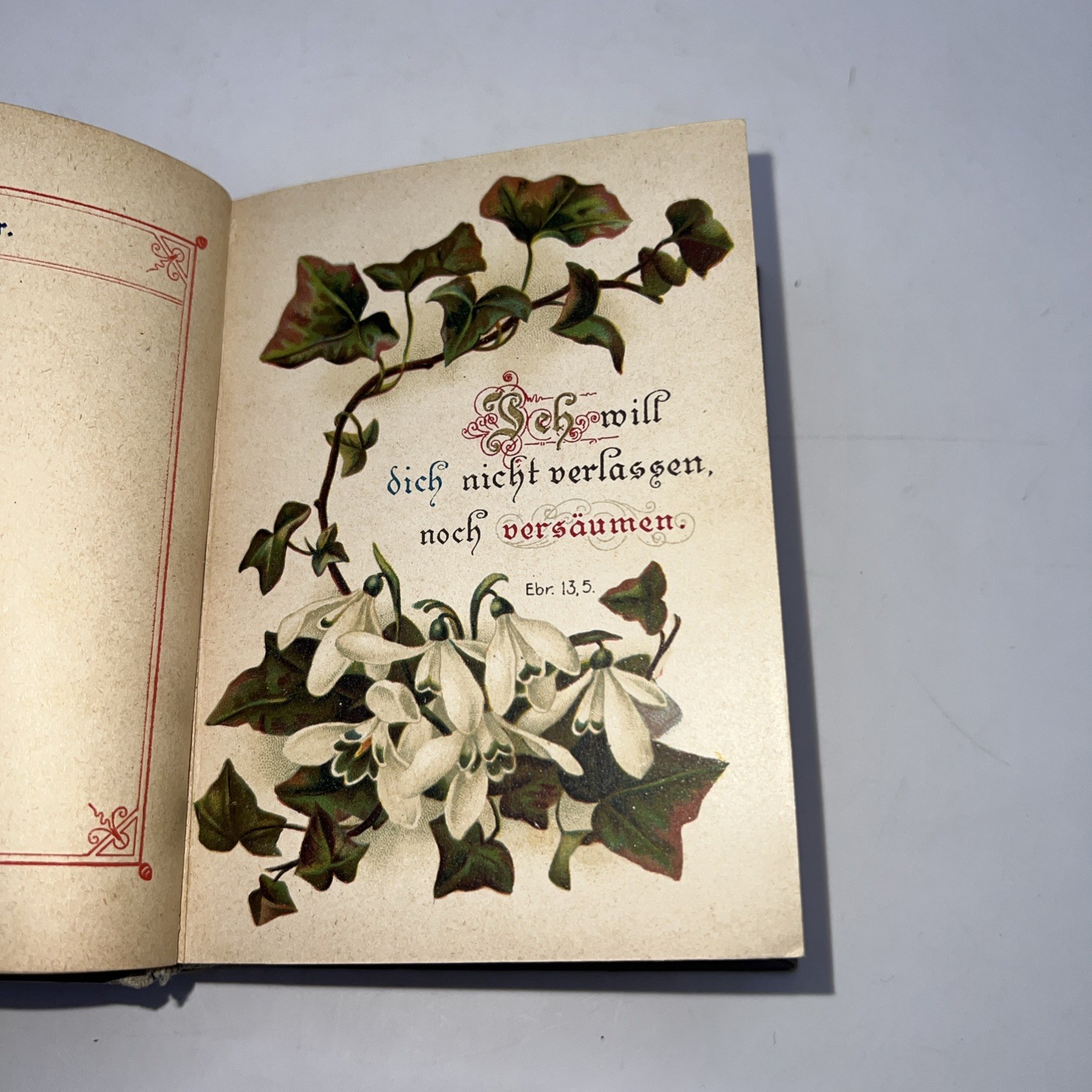 Vintage Forget Me Not German Prayer Book „Christliches Vergissmeinnicht“