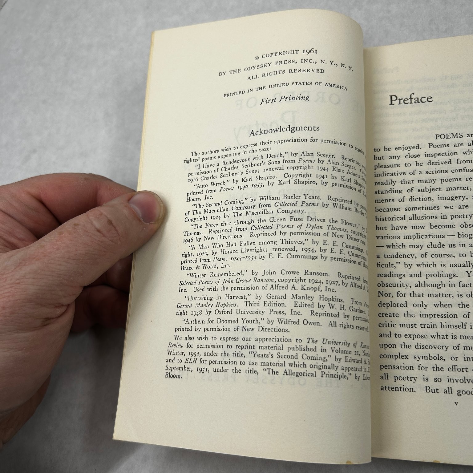 The Order of Poetry Bloom Philbrick Blistein 1961 First Printing