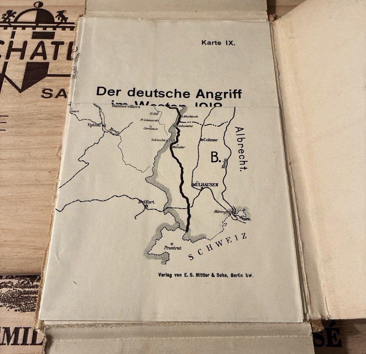 Map Book WWI WW1 Battle Maps German Army France Antique Vintage Military Books