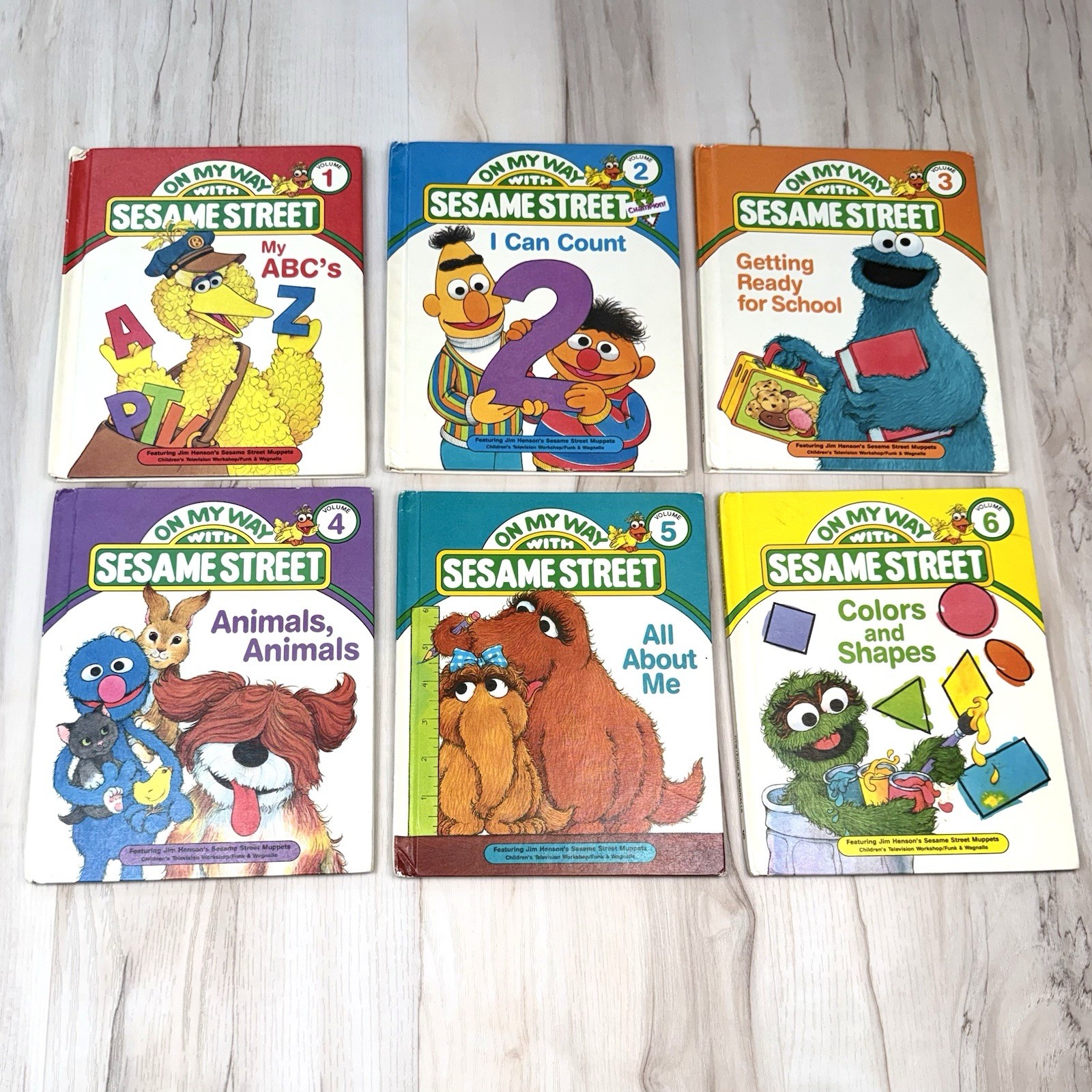 VTG Lot 6 On My Way With Sesame Street Children’s Hardcover BOOKS Volumes 1-6