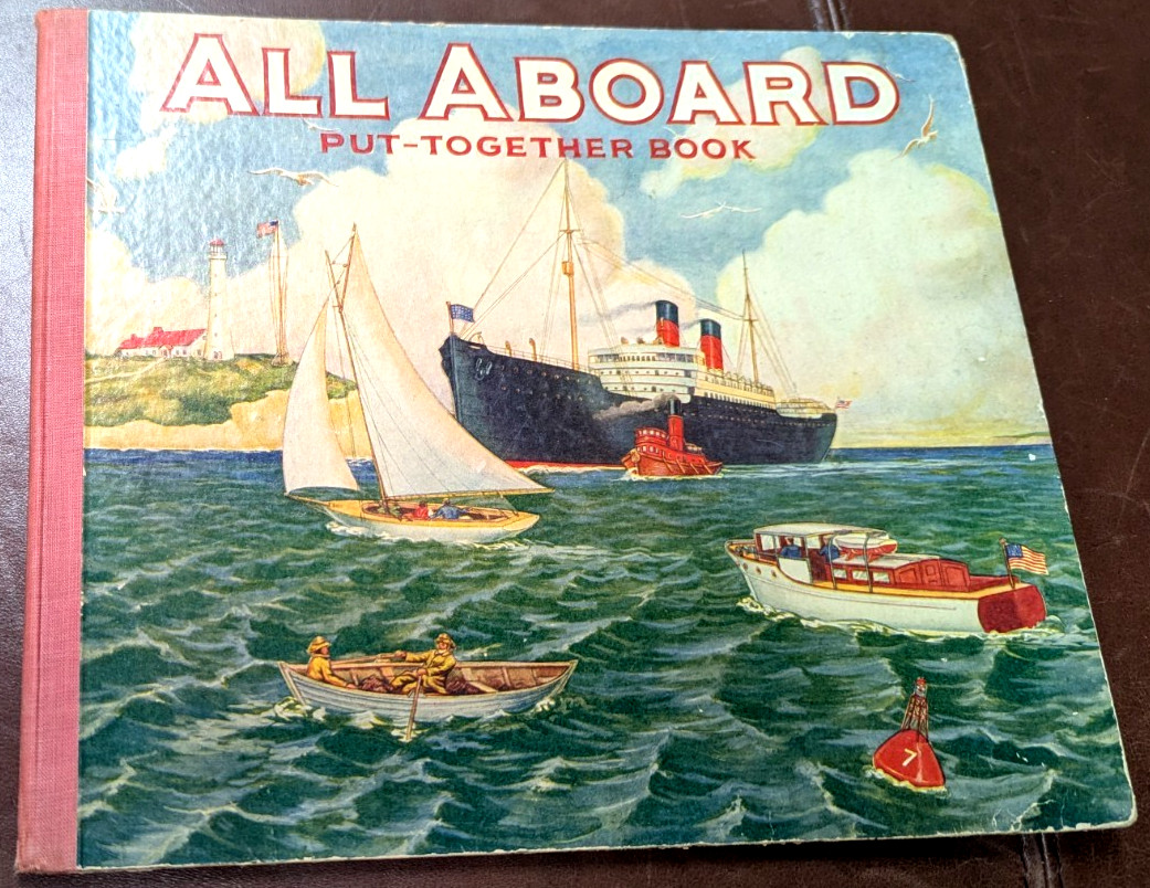 1927 All Aboard Put Together Book Sam’l Gabriel Sons Vintage Transportation