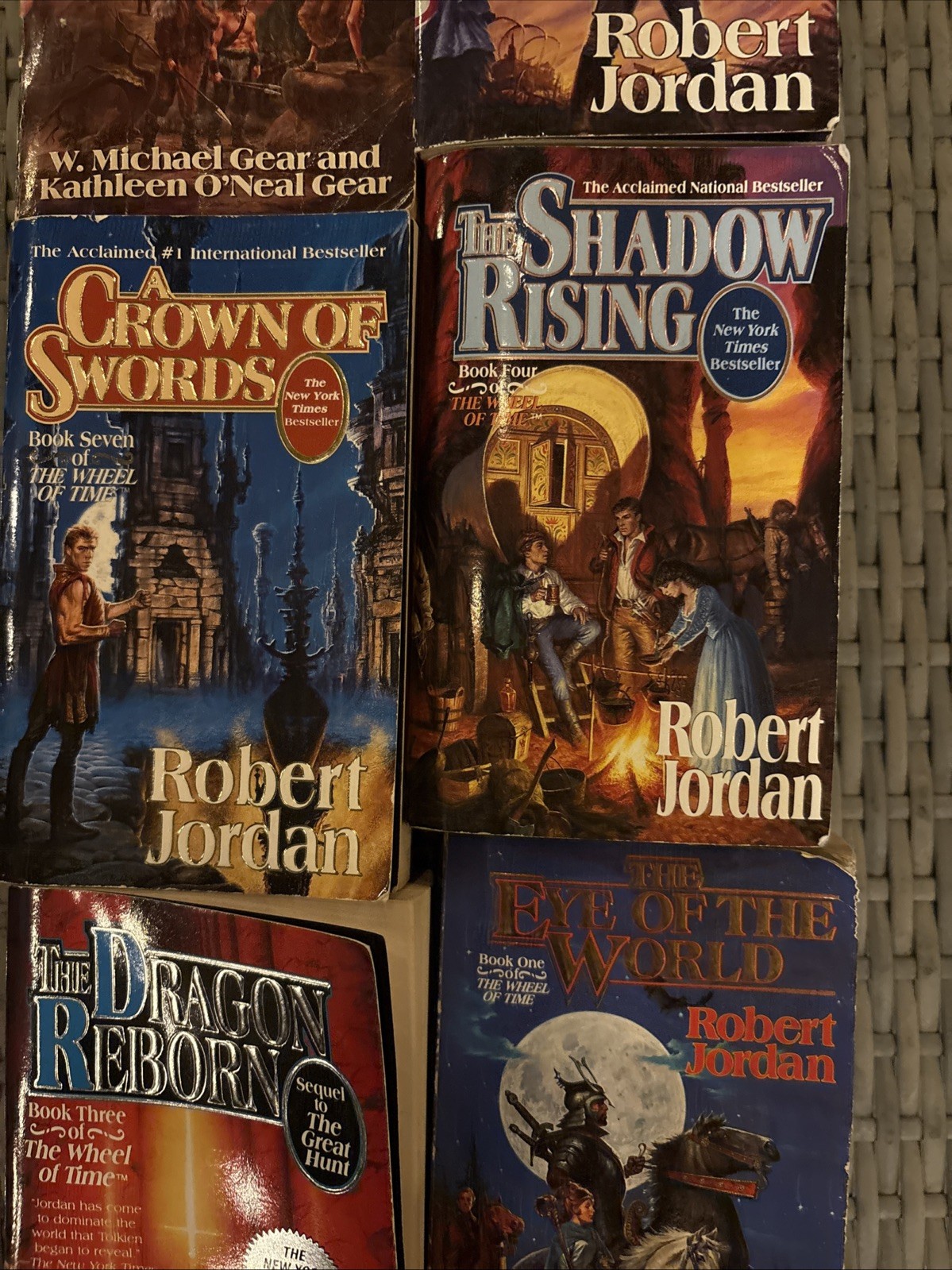 Vintage 90s Lot of Wheel of Time Robert Jordan Paperback Fantasy Books Lot Of 6