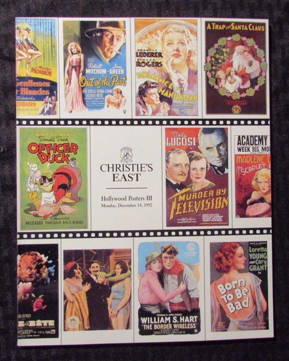 1992 Dec 14 CHRISTIE’S EAST Hollywood MOVIE POSTERS III Auction Catalog NM- 9.2