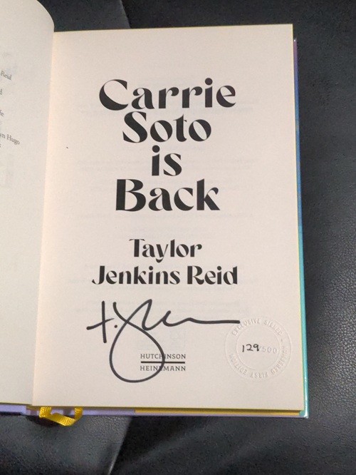 Exclusive Signed Numbered 129/500 Taylor Jenkins Reid Carrie Soto is Back HC NF