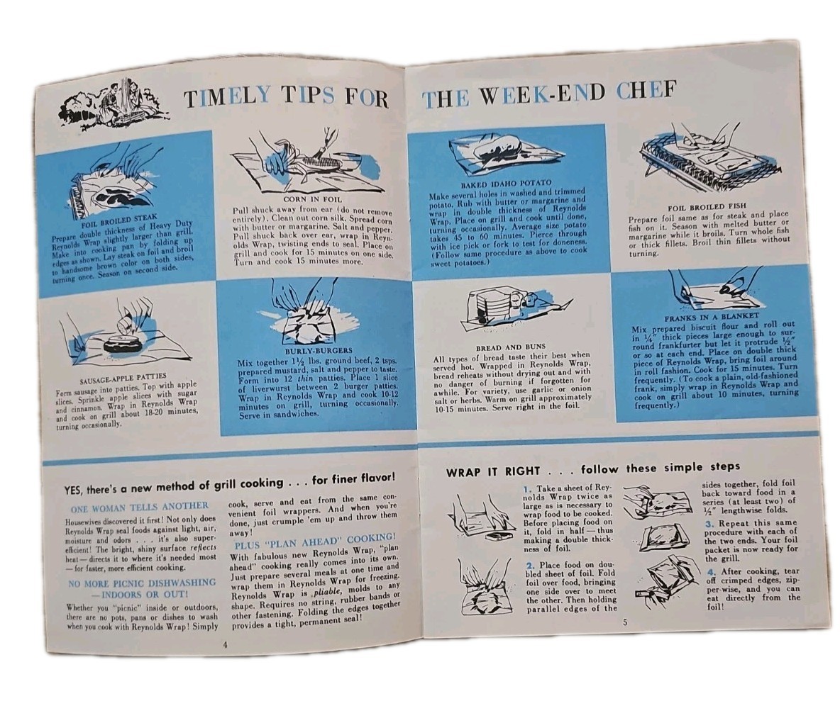 Casual Cooking 1954 Reynolds Metals Co. Booklet Recipes Hints Vintage Cookbook
