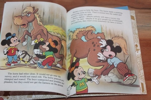 New Vintage Little Golden Book Mickey Mouse Heads for the Sky & Those were Days