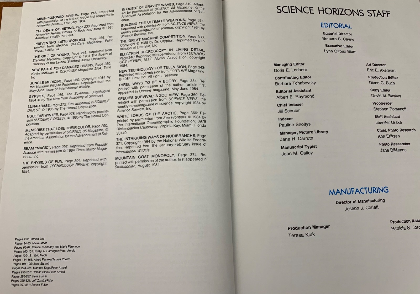 Science Horizons Year Book 1985 Vintage Macmillan Science ISBN 0029424801