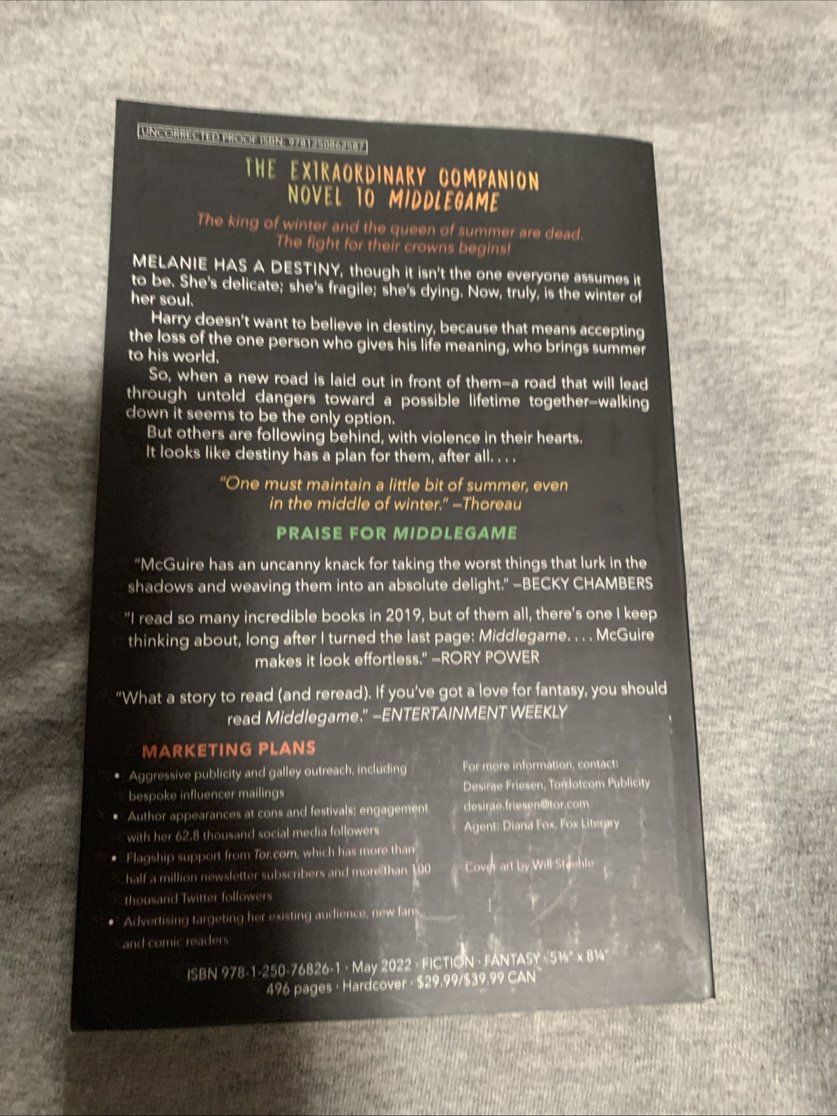 Seasonal Fears – Advance Reader’s Copy-By Seanan McGuire Paperback