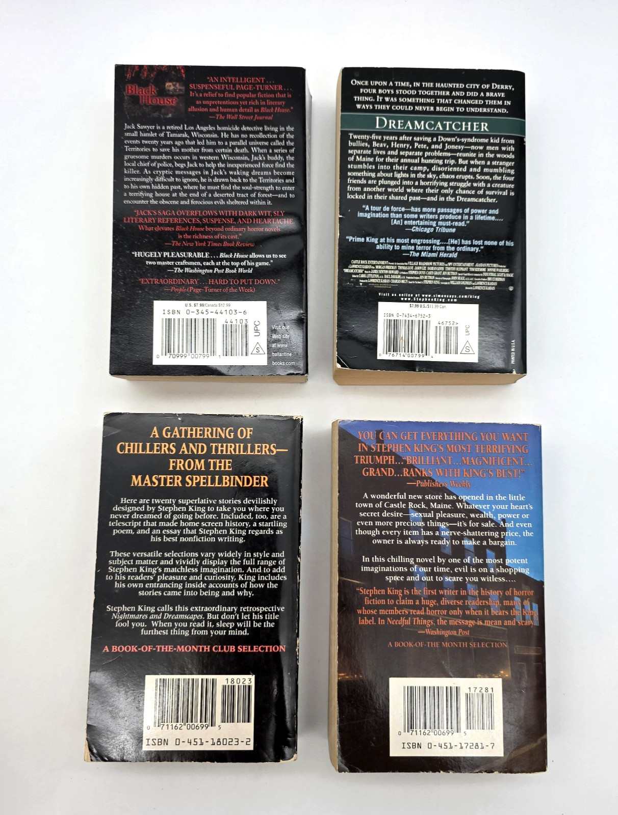 Stephen King Lot of 8 Paperback Novels Multiple Titles 1990’s-2000’s
