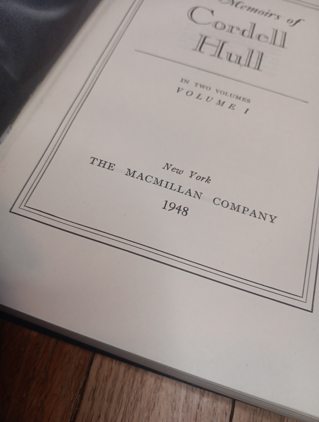 Vintage 1940s Memoirs of Cordell Hull Vol 1, 2 – 1st Ed 2nd Prntng HC Book Set