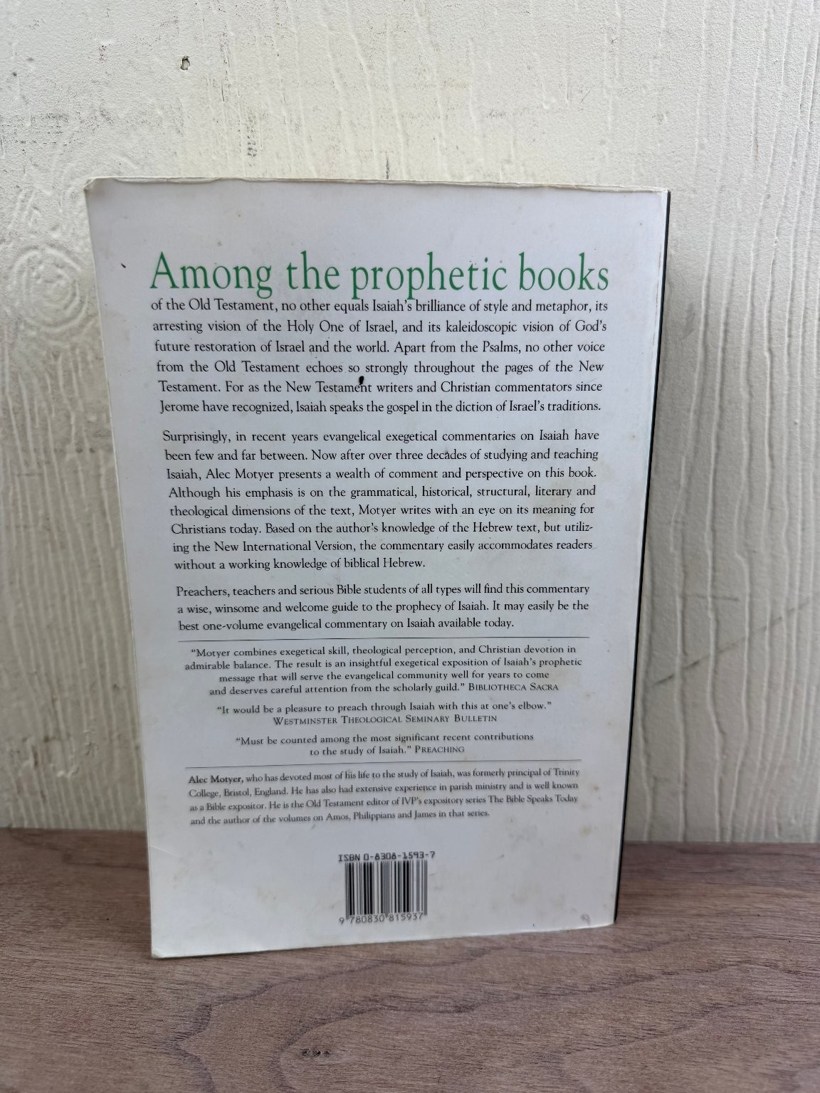 The Prophecy of Isaiah J. Alec Motyer 1993 Commentary Biblical Studies