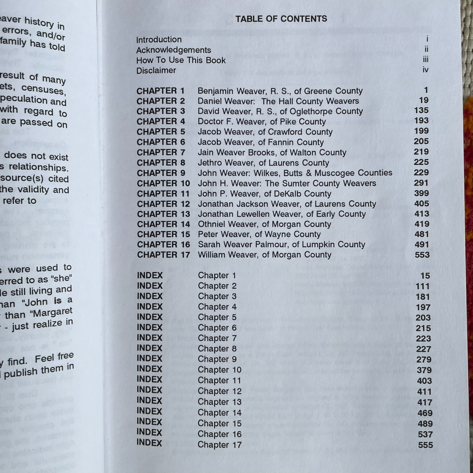 The Weaver Families of Georgia Volume I, Genealogies of 17+ Families, 500+ pages