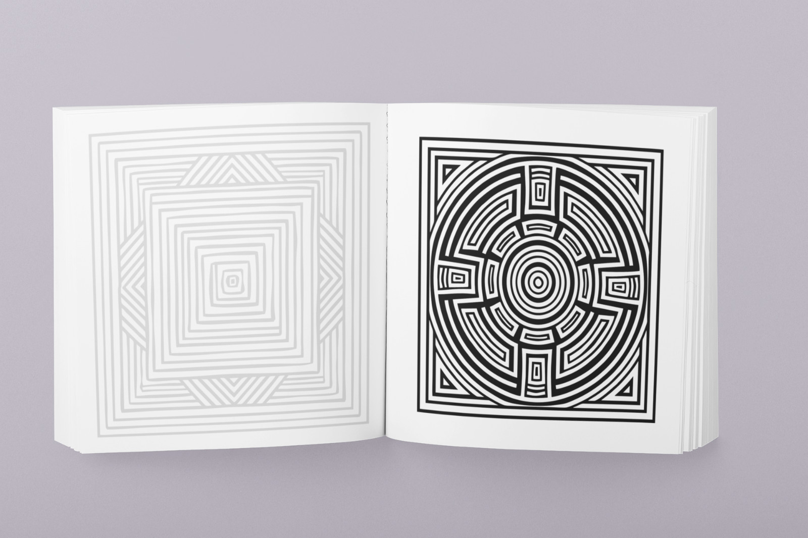 SIMPLE LINES – GEOMETRIC FORMS – Coloring Book