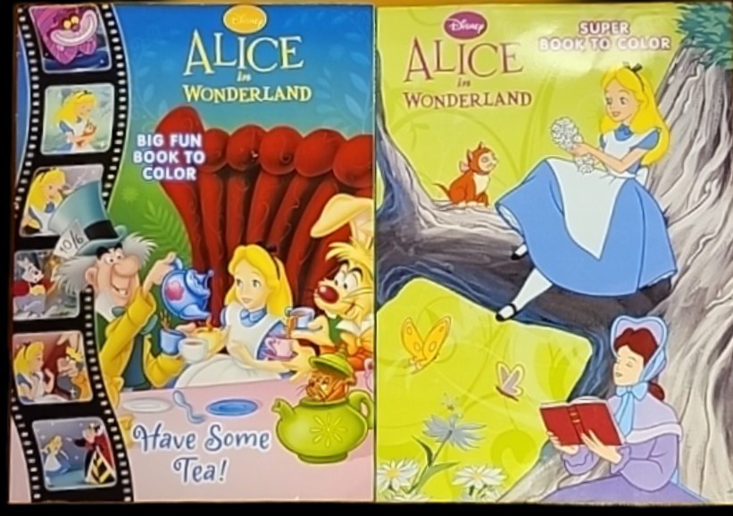 DISNEY ALICE IN WONDERLAND COLORING BOOKS (64 PAGES EACH) FREE SHIPPING USA