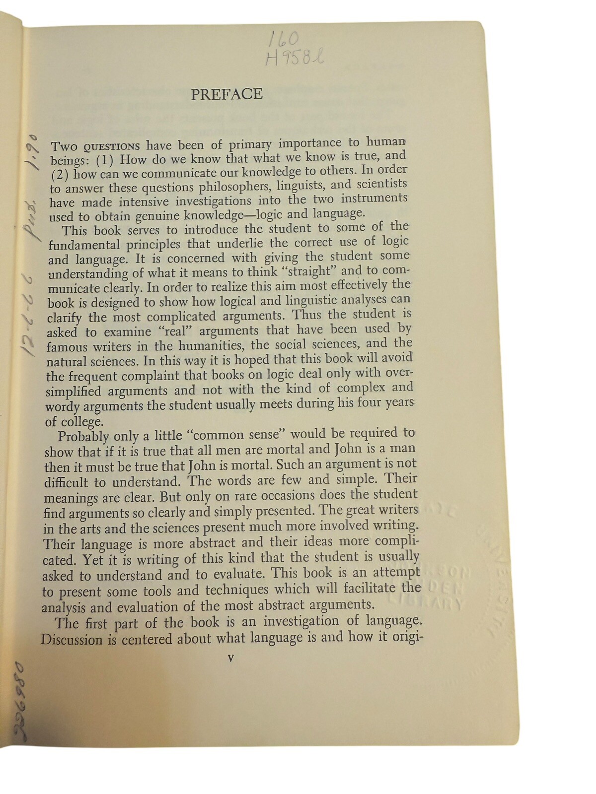 Logic In Language By Bernard F Huppe. Hardcover. 1957