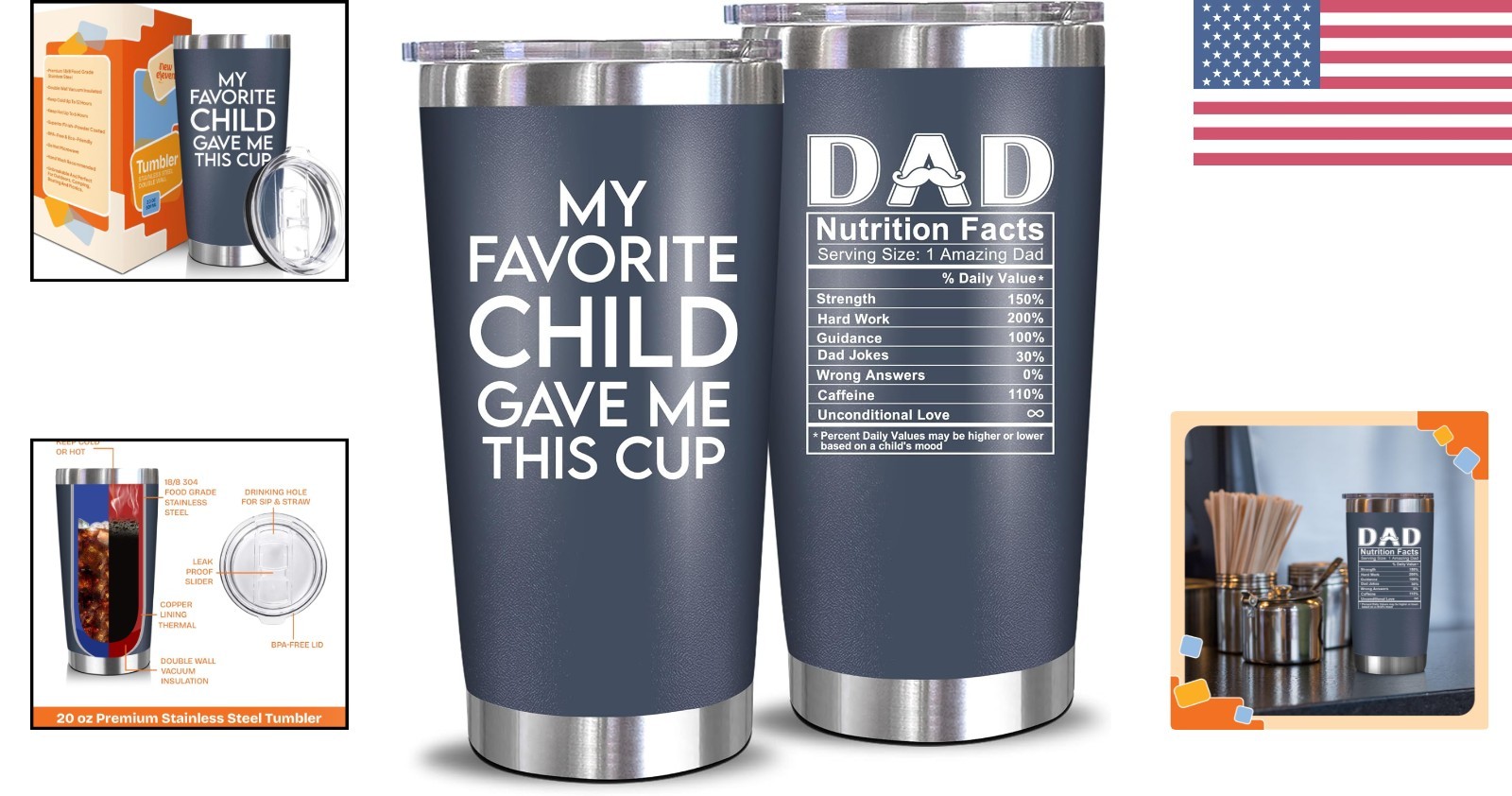 Funny Insulated Tumbler for Dad – 20 oz Break-Resistant Gift Idea