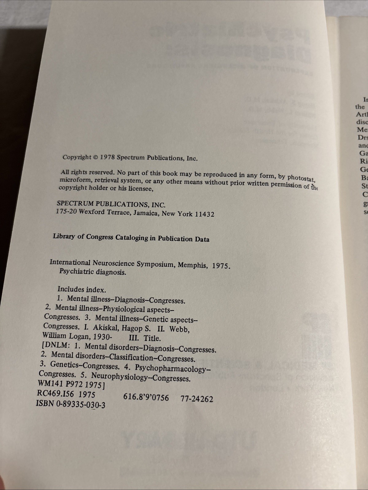 Psychiatric Diagnosis : Exploration of Biological Predictors by Hagop S. Akiskal