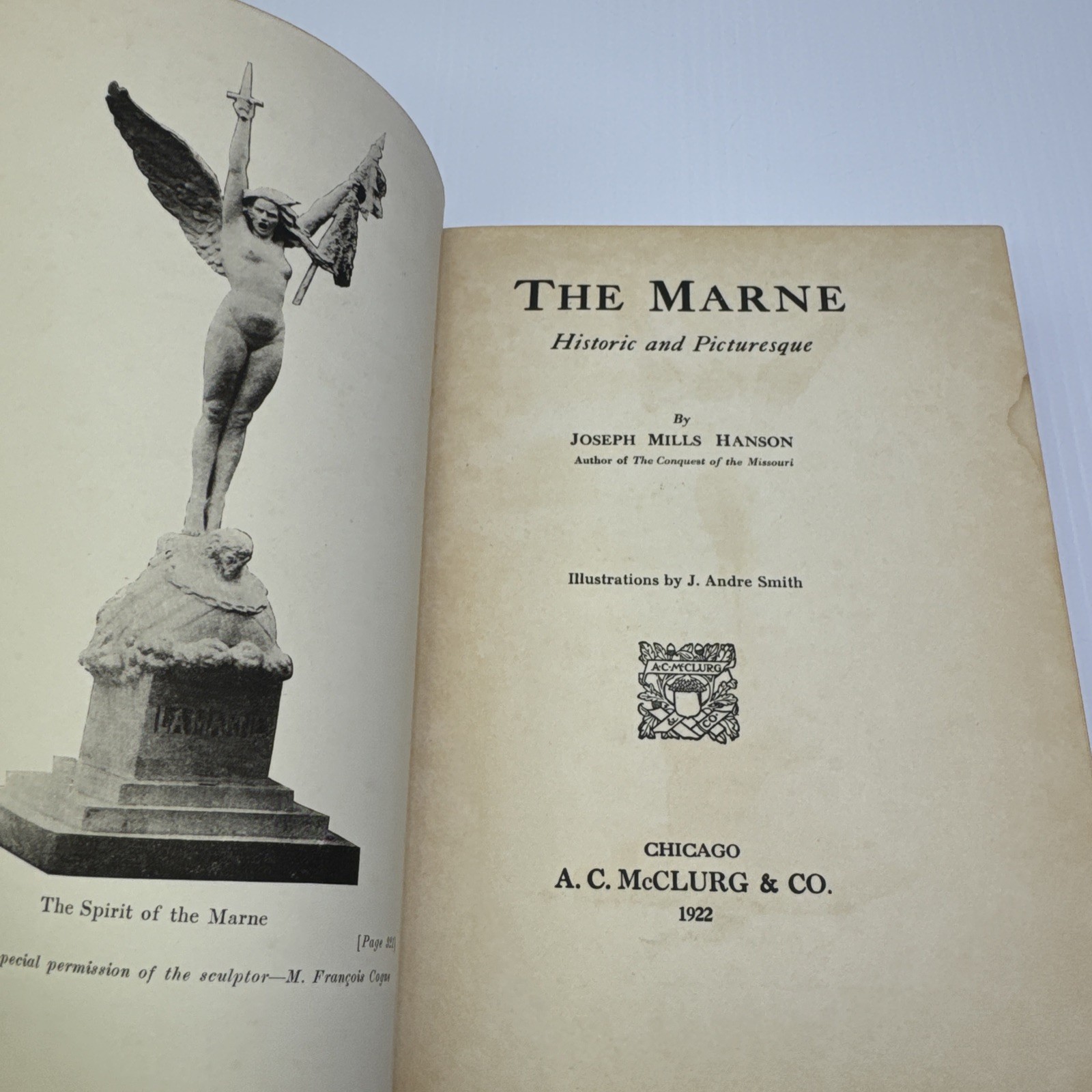 The Marne Historic and Picturesque Joseph Mills Hanson 1922 Marne River Antique