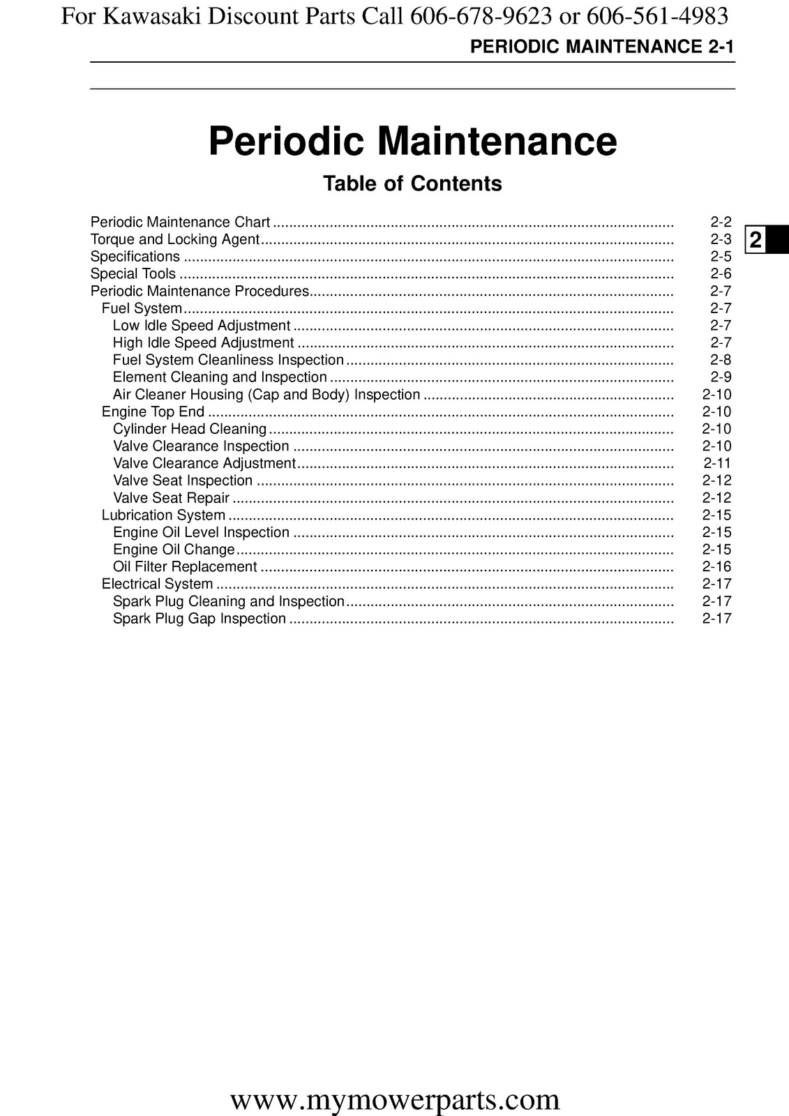 KAWASAKI FX730V FR730V FS730V More V-Twin Engine Service Manual – WIRE BOUND