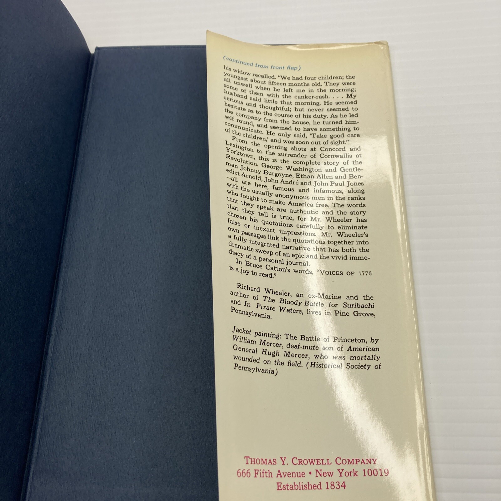 Voices of 1776 Richard Wheeler 1972 1st Print Crowell Co. HC American Revolution