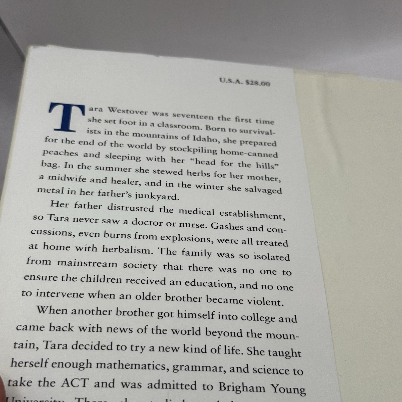 Tara Westover EDUCATED a Memoir True 1st ED 1st Printing