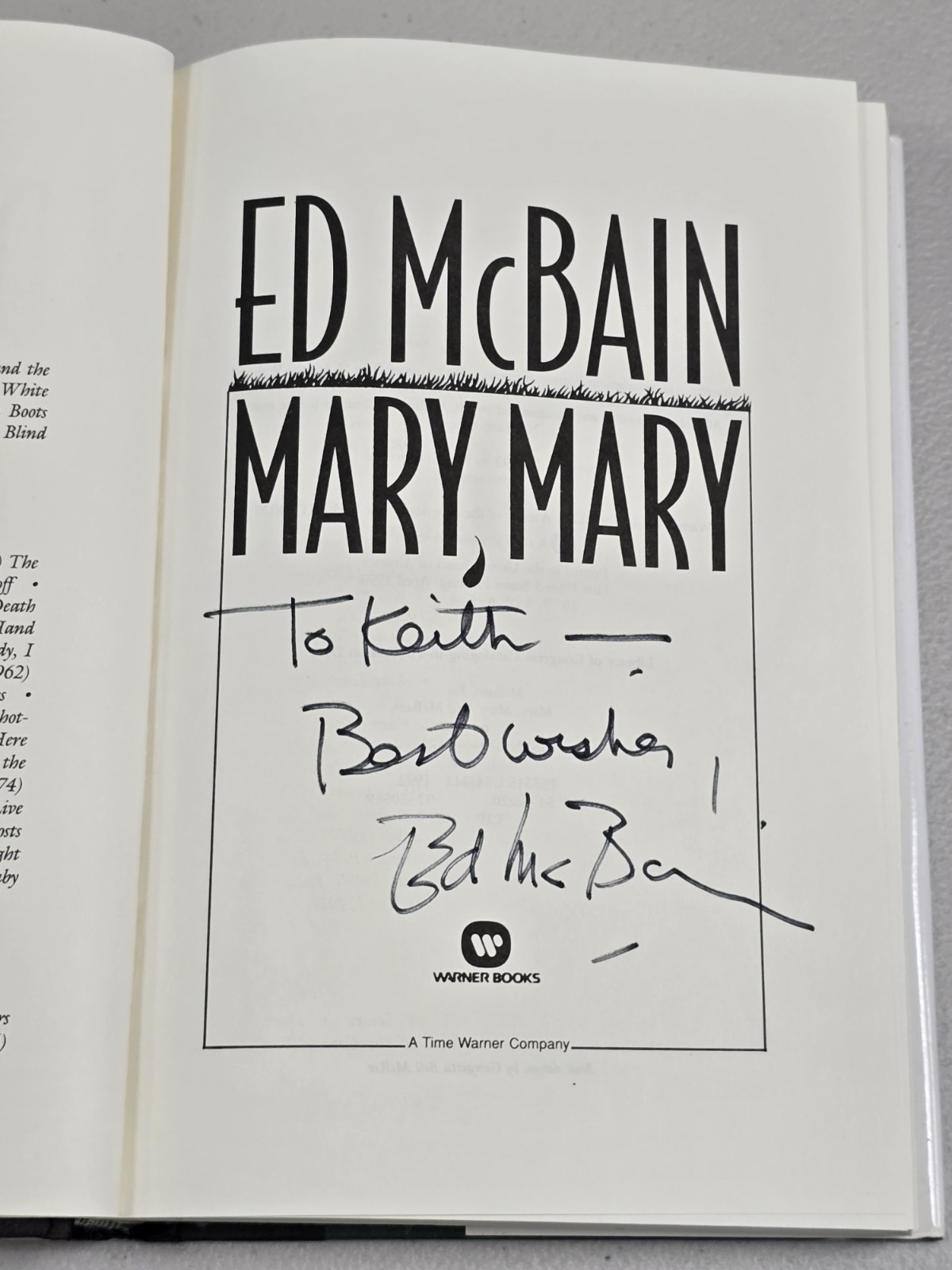 Mary, Mary by Ed McBain – SIGNED AUTOGRAPHED 1993 Hardcover
