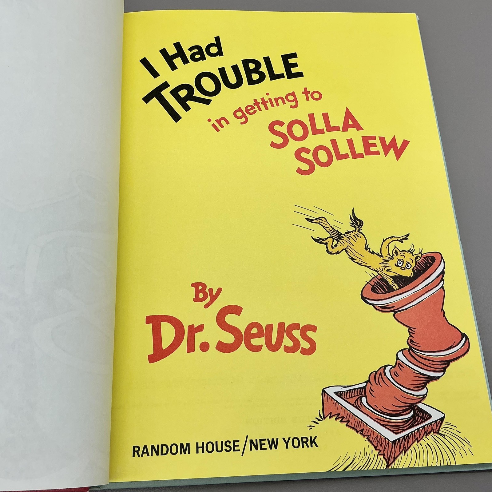 Vintage I Had Trouble In Getting To Solla Sollew Dr Seuss Random House HC Cream