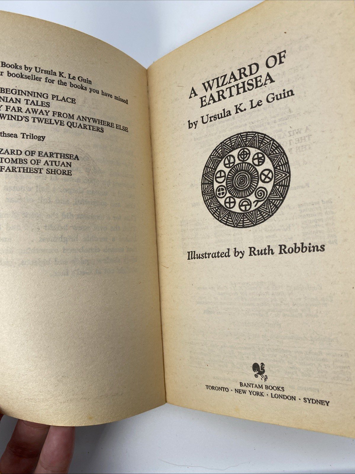 A Wizard Of Earthsea Ursula K Le Guin Trilogy Book # 1 Vintage 1982 Paperback