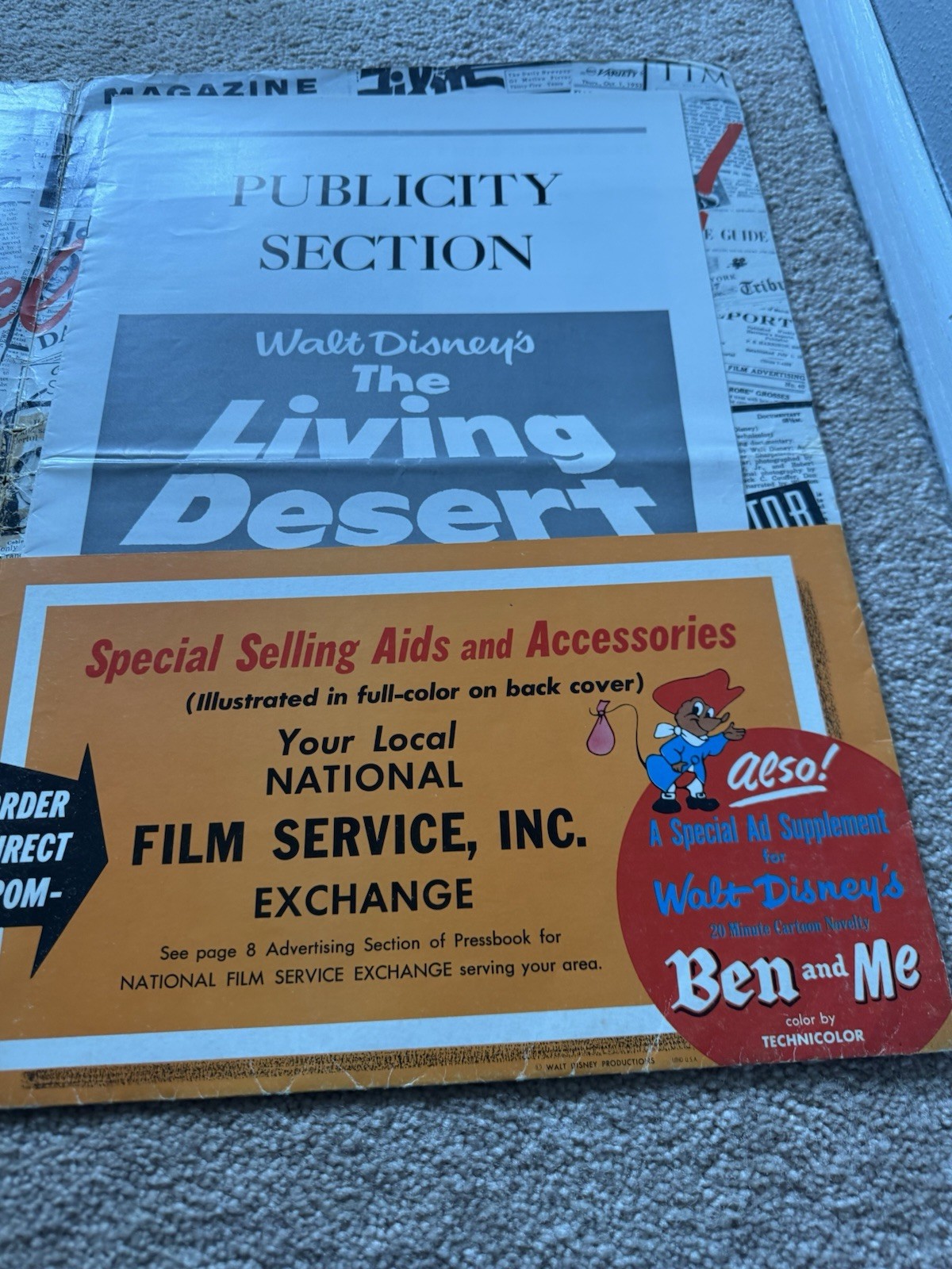 WALT DISNEY’S LIVING DESERT 1953 Press Release Special Campaign Book Rare