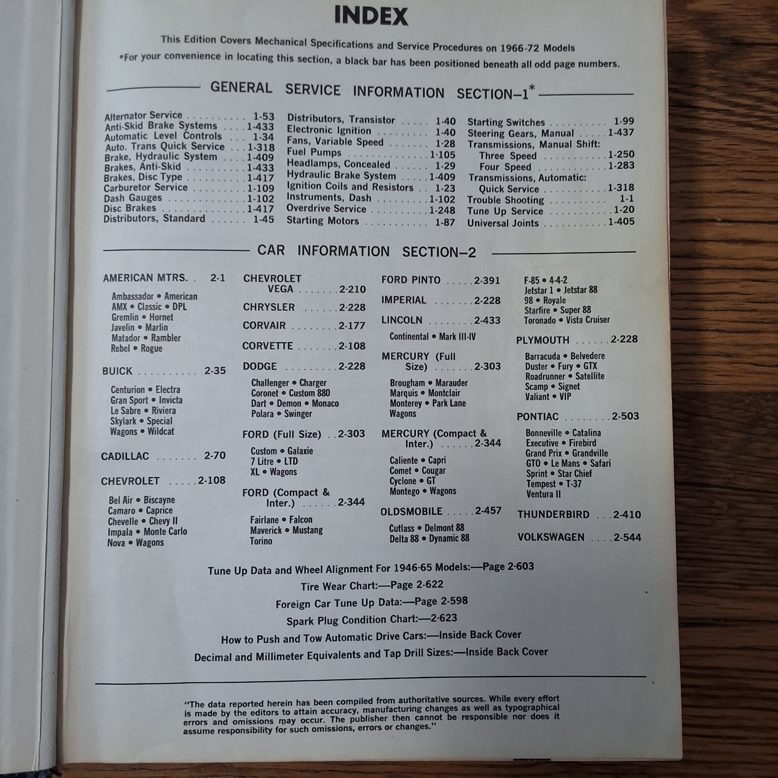 MOTOR Auto Repair Manual 1972 1966-72 Models Louis C Forier Hardcover