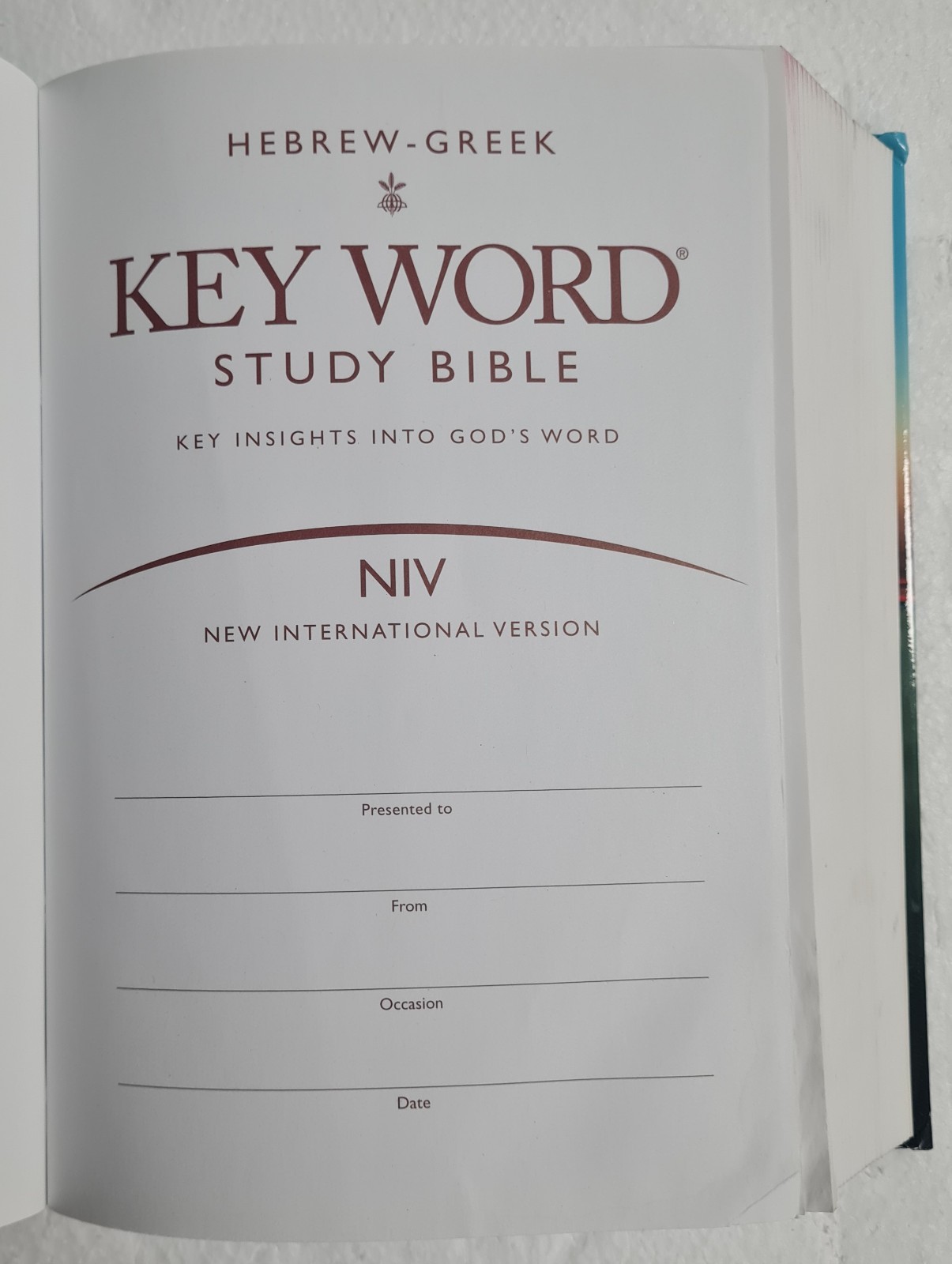 Hebrew-Greek Key Word Study Bible NIV Zodhiates & Baker AMG Publishers 1996