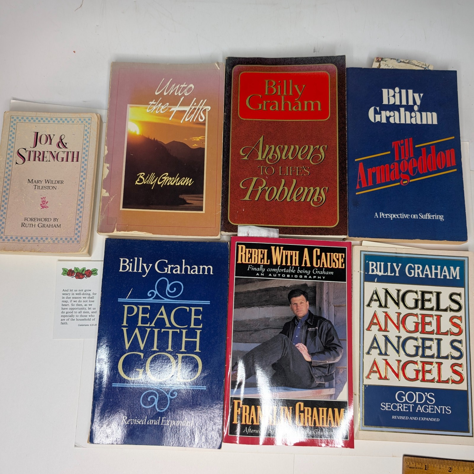 x7 LOT Billy Graham Franklin Graham Christian Religious Books Peace With God Vtg