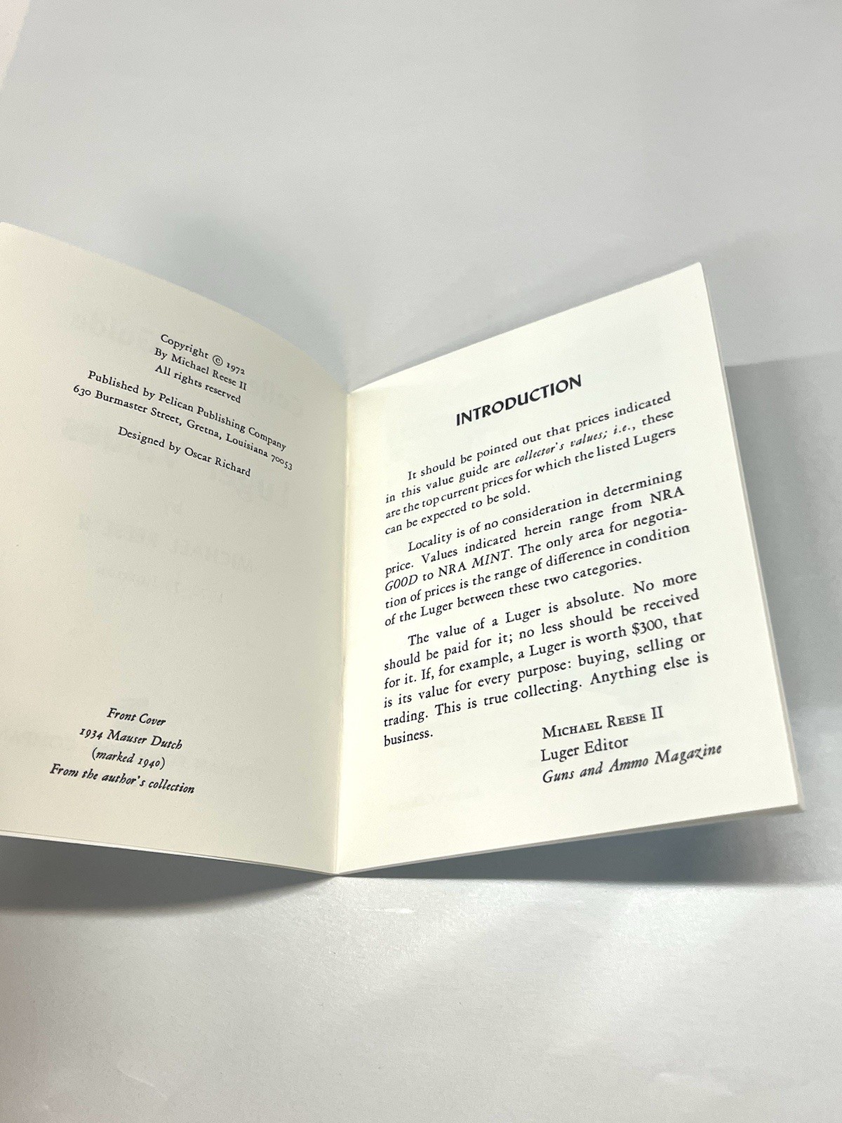 Collectors Guide to Luger Values 1972-73 Edition