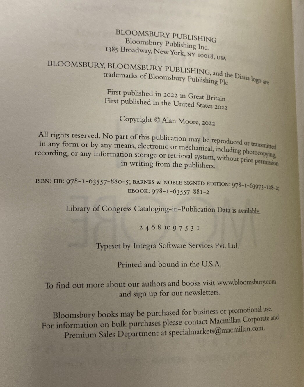 Alan Moore : Illuminations Stories (Barnes & Noble Signed Ed.)