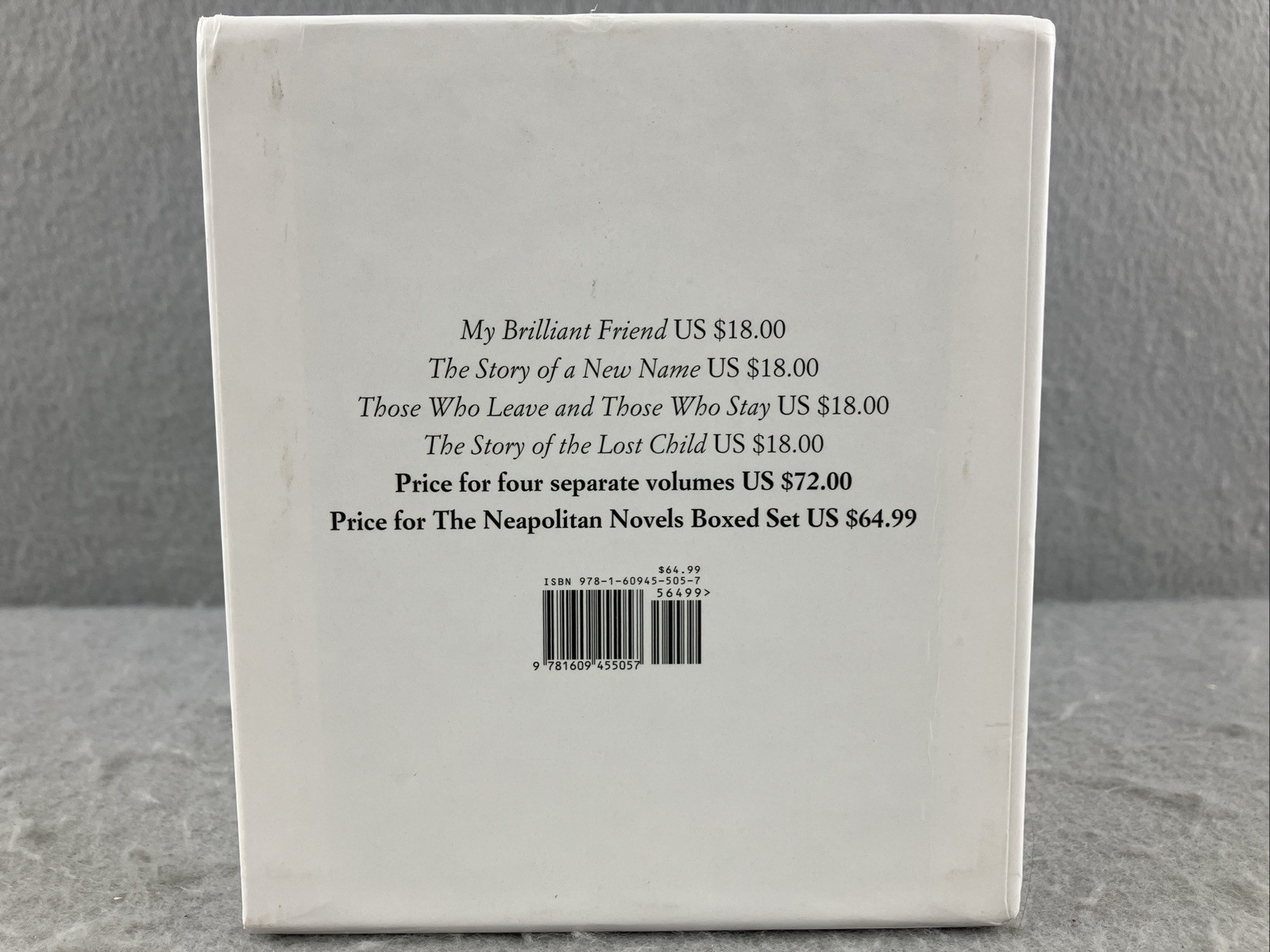 The Neapolitan Novels box set by Elena Ferrante (Europa Editions, paperback) 1-4