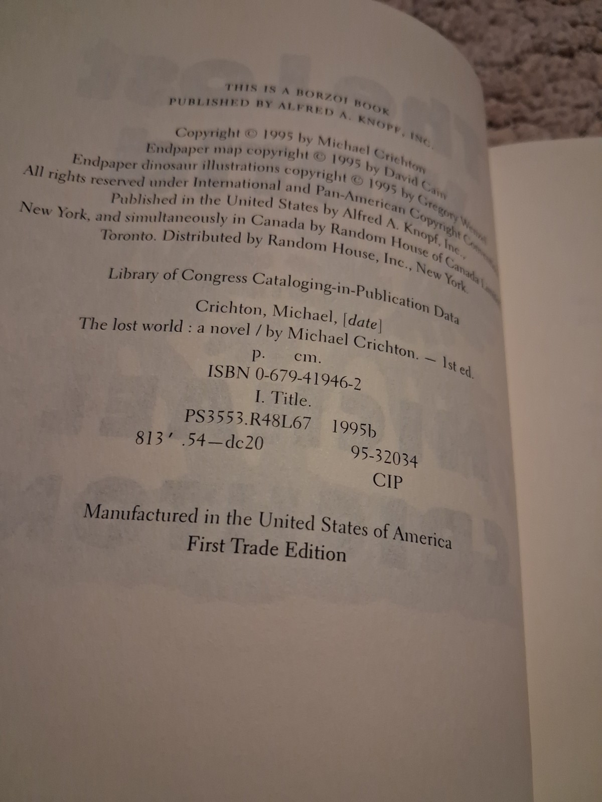 Lost World by Michael Crichton (1995, Hardcover)First Trade Edition.