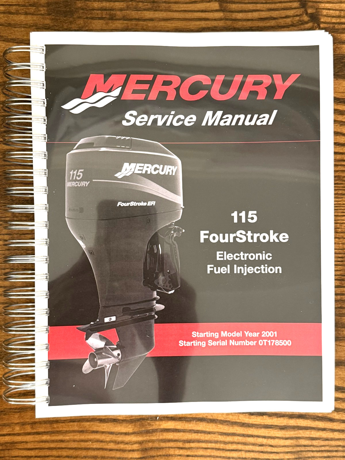 MERCURY 115 FourStroke Engine Service Manual COIL BOUND, COVERS, LARGE FOLDOUTS!