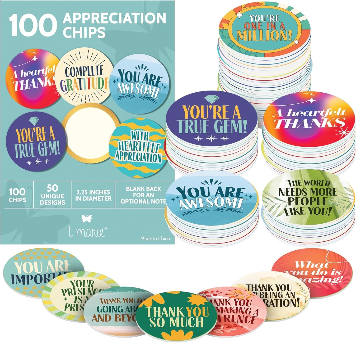 100 Appreciation Tokens Employee Teacher Nurse Gift Chips (1 pack,Appreciation)