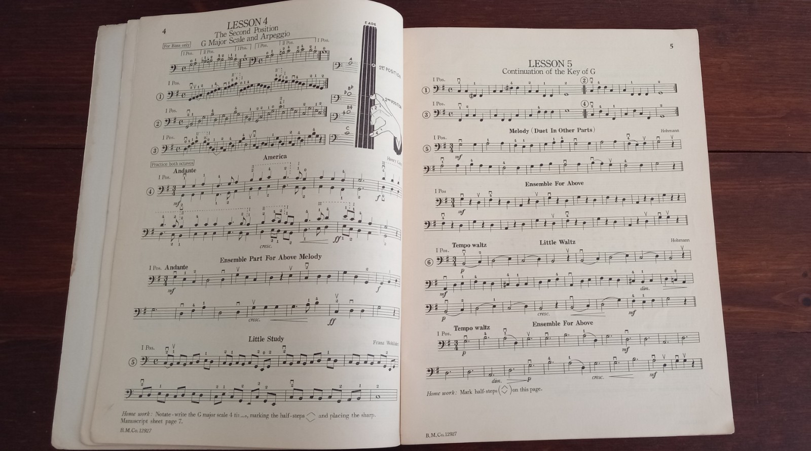 Vintage 1963 A TUNE A DAY For STRING BASS Book 2 36 Pages
