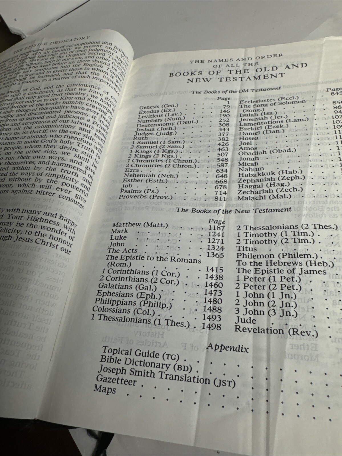 Holy Bible King James Version cross section reference as shown