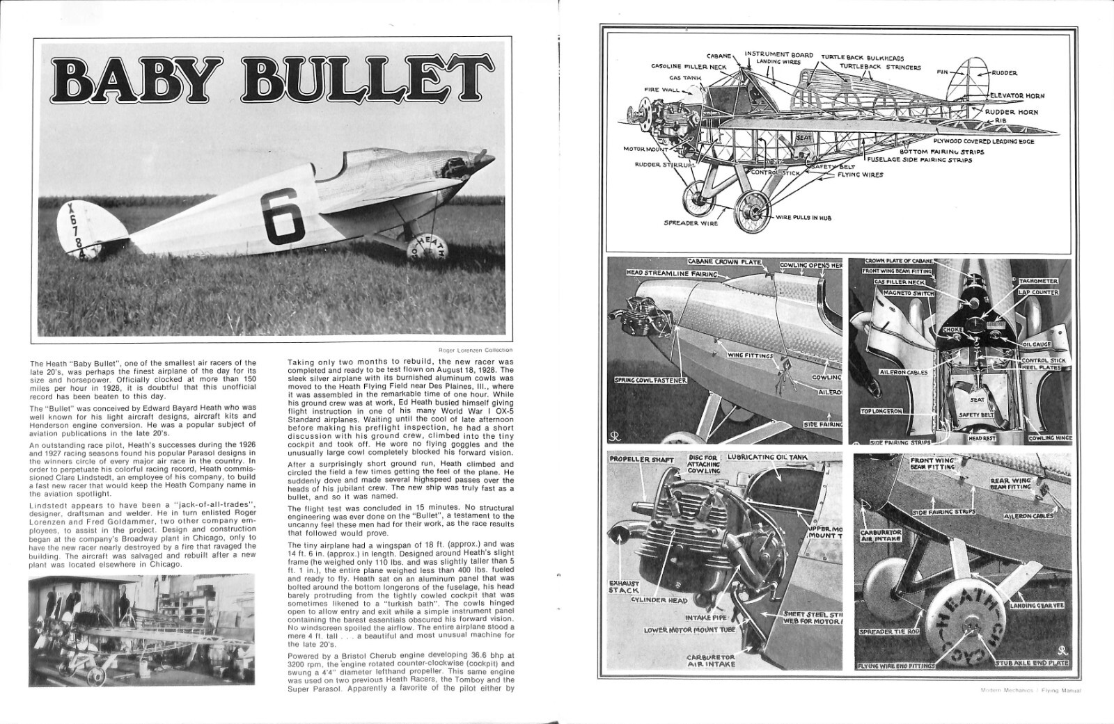 Baby Bullet 1928 Heath Racer Gene Thomas Aero Historian Series 12 Pages 1975
