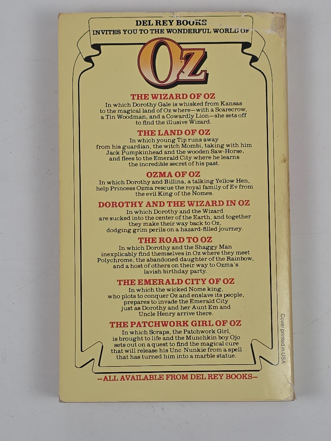 Lot 10 Wizard of Oz Del Rey Paperback L Frank Baum 1 4 6-10 13 & 14 First Prints
