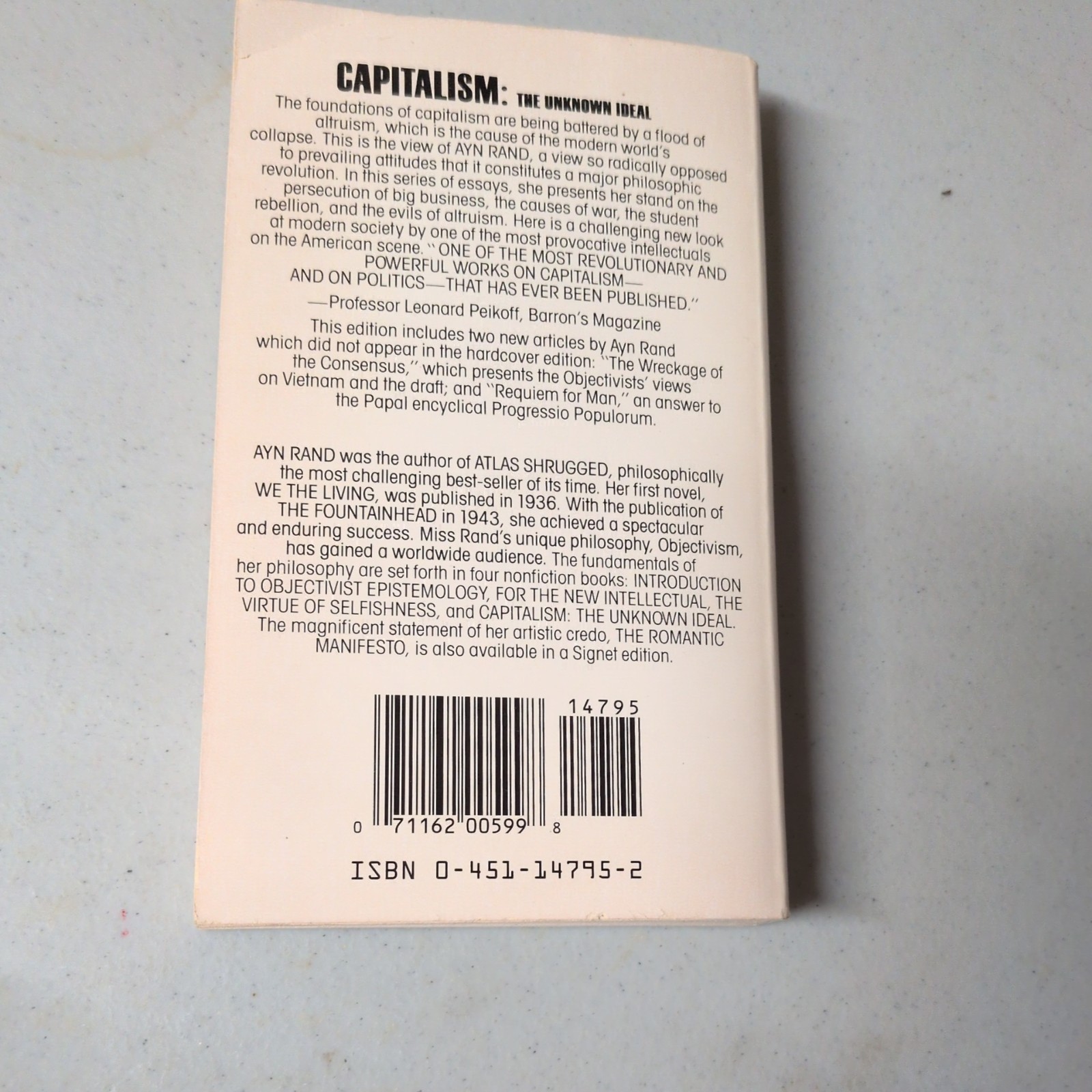 Capitalism : The Unknown Ideal by Ayn Rand, Robert Hessen, Alan Greenspan and…