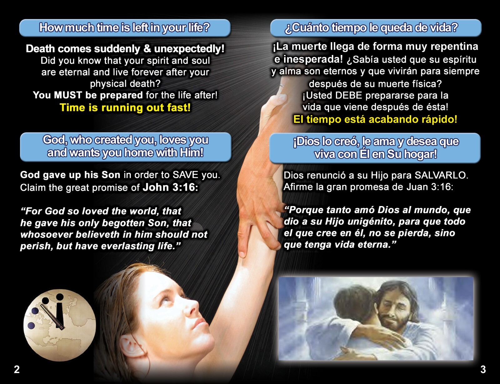 200 Full-Color Gospel Bible Tracts in English & Spanish | 4 Assorted Covers