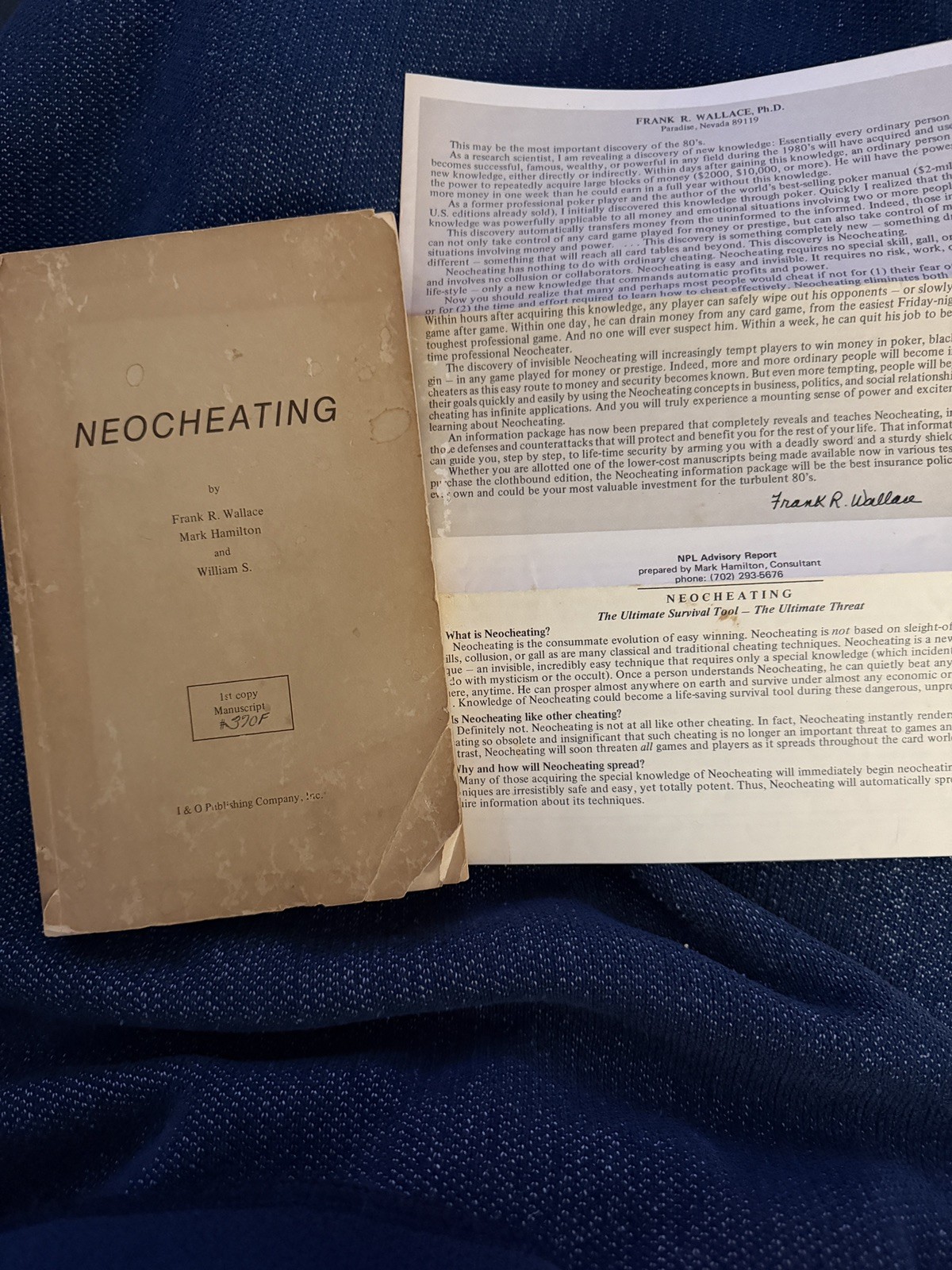 1st EDITION Neocheating Manuscript Book AND RARE Pamphlet by Frank R. Wallace