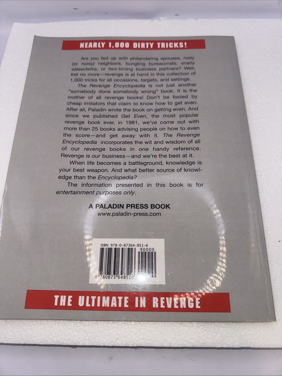 Revenge Encyclopedia by Paladin Press (1995, Trade Paperback) wit and wisdom