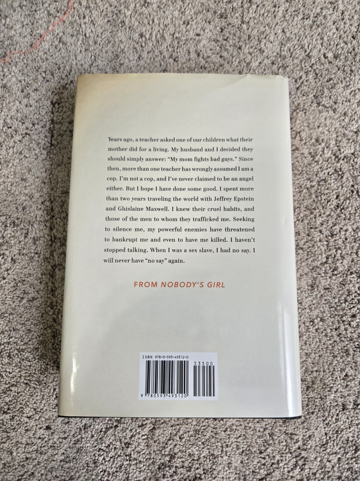 Nobody’s Girl by Virginia Roberts Giuffre A Memoir Of Surviving Abuse