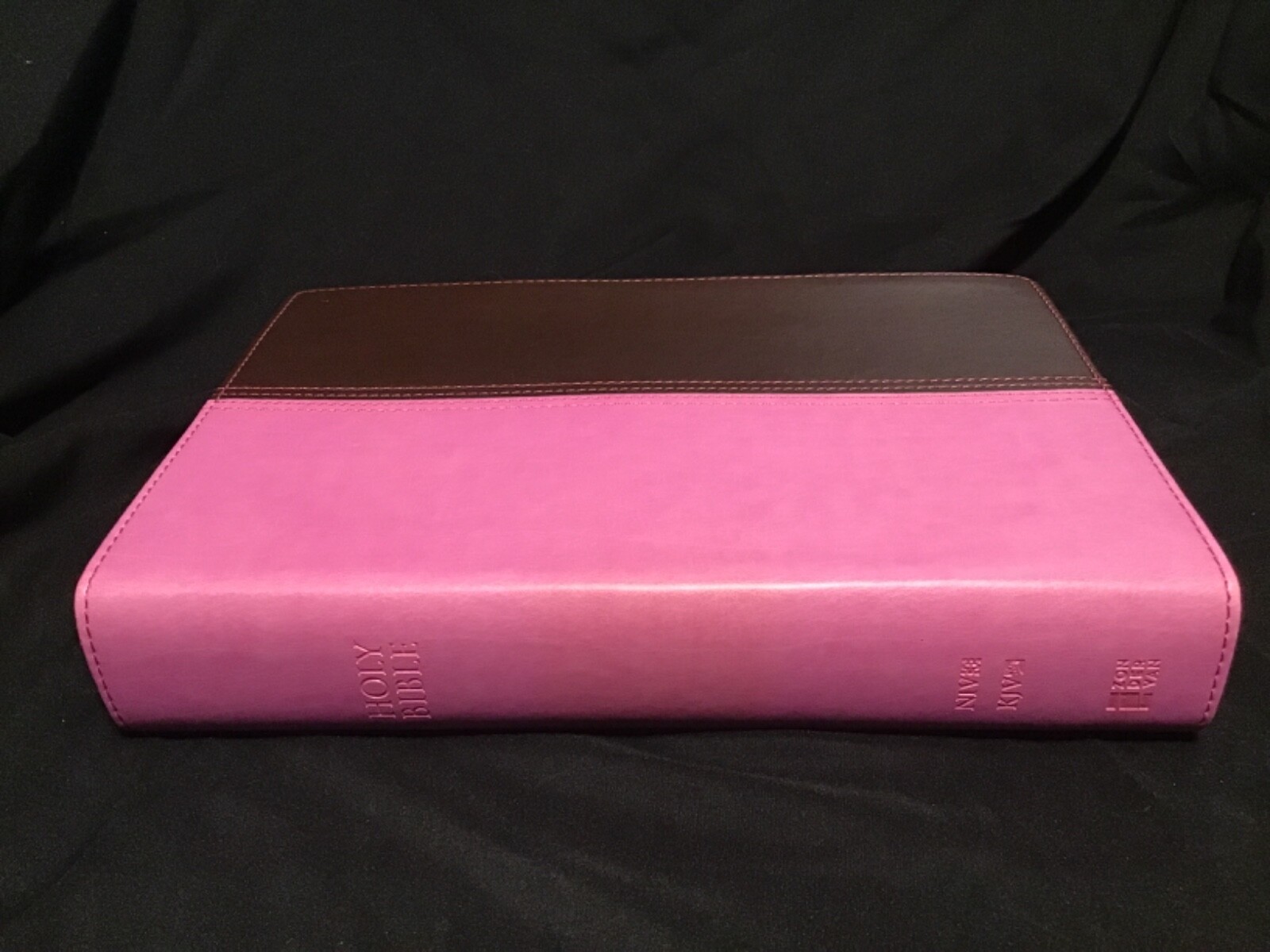 NIV & KJV Side-By-Side Bible Large Print Orchid/Chocolate Italian Duo-Tone