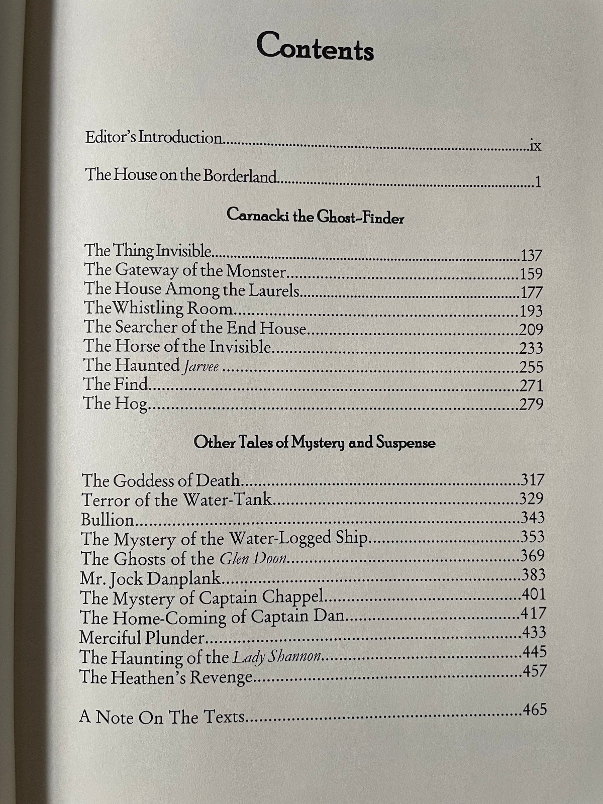 HOUSE ON THE BORDERLAND: COLLECTED FICTION OF WILLIAM HOPE HODGSON 1st ed NSB HC